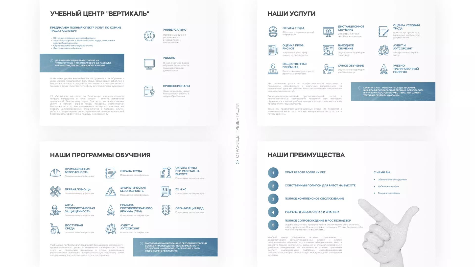 Разработка презентации для учебного центра «Вертикаль» в Яхроме