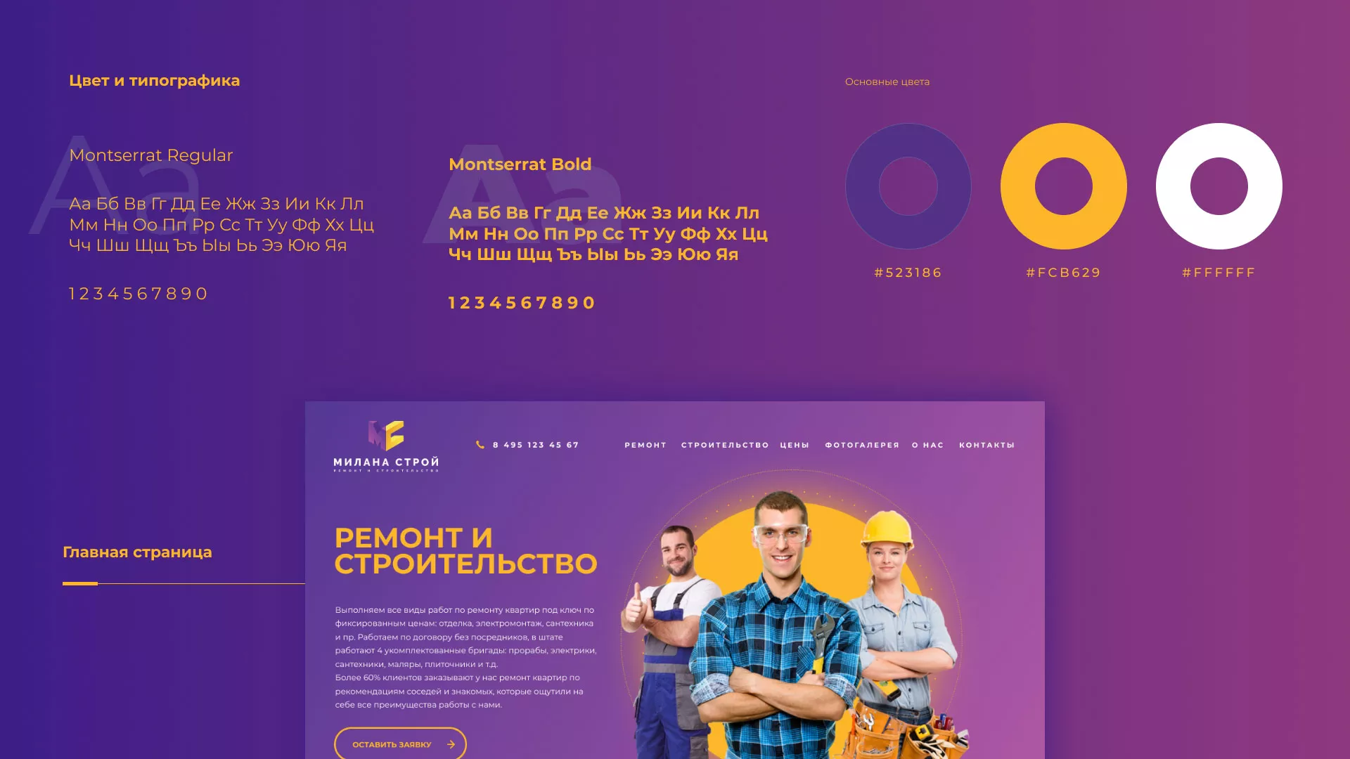 Разработка сайта строительной компании «Милана-Строй» в Яхроме