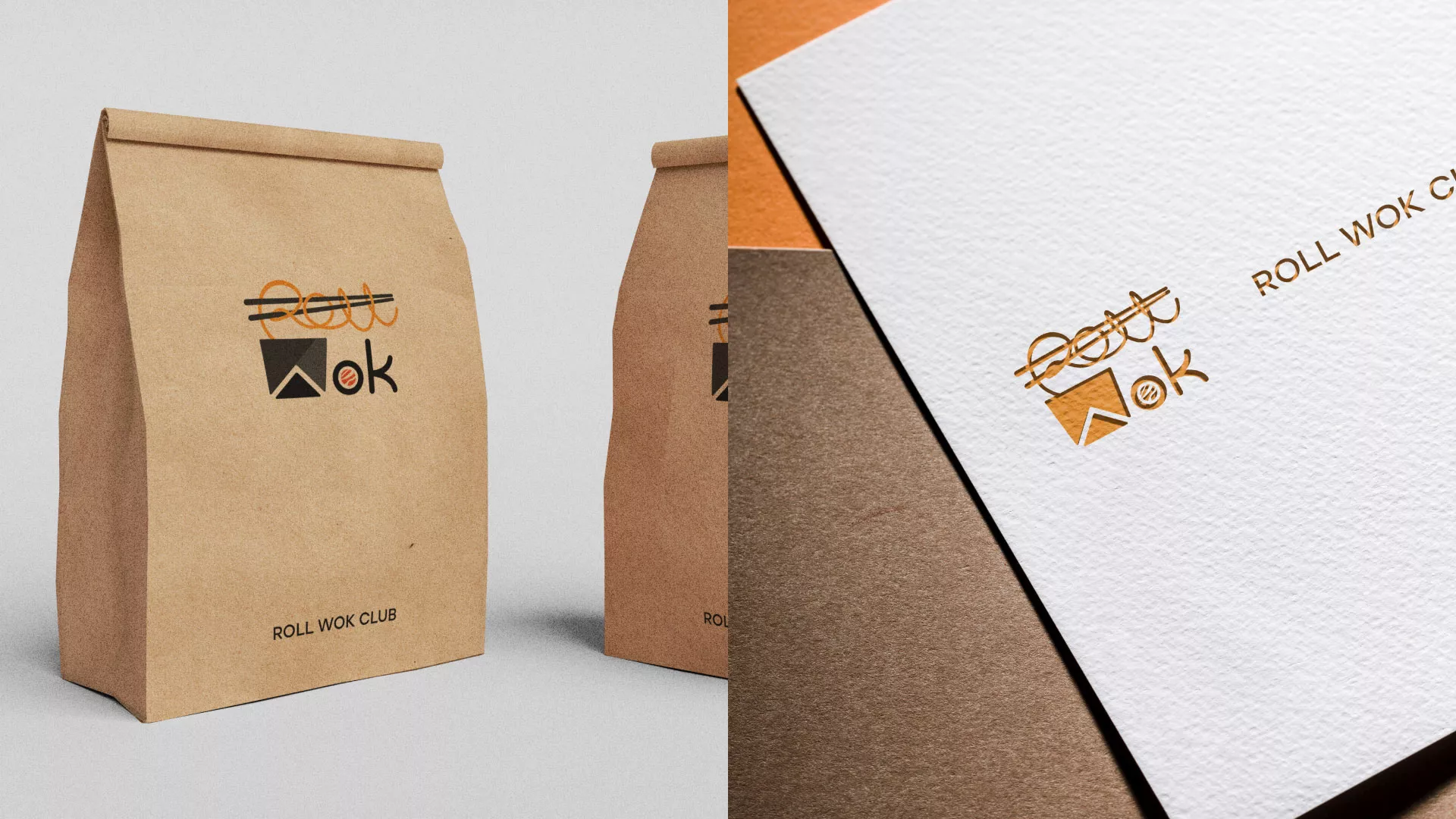 Разработка логотипа суши-бара «Roll Wok Club» в Яхроме