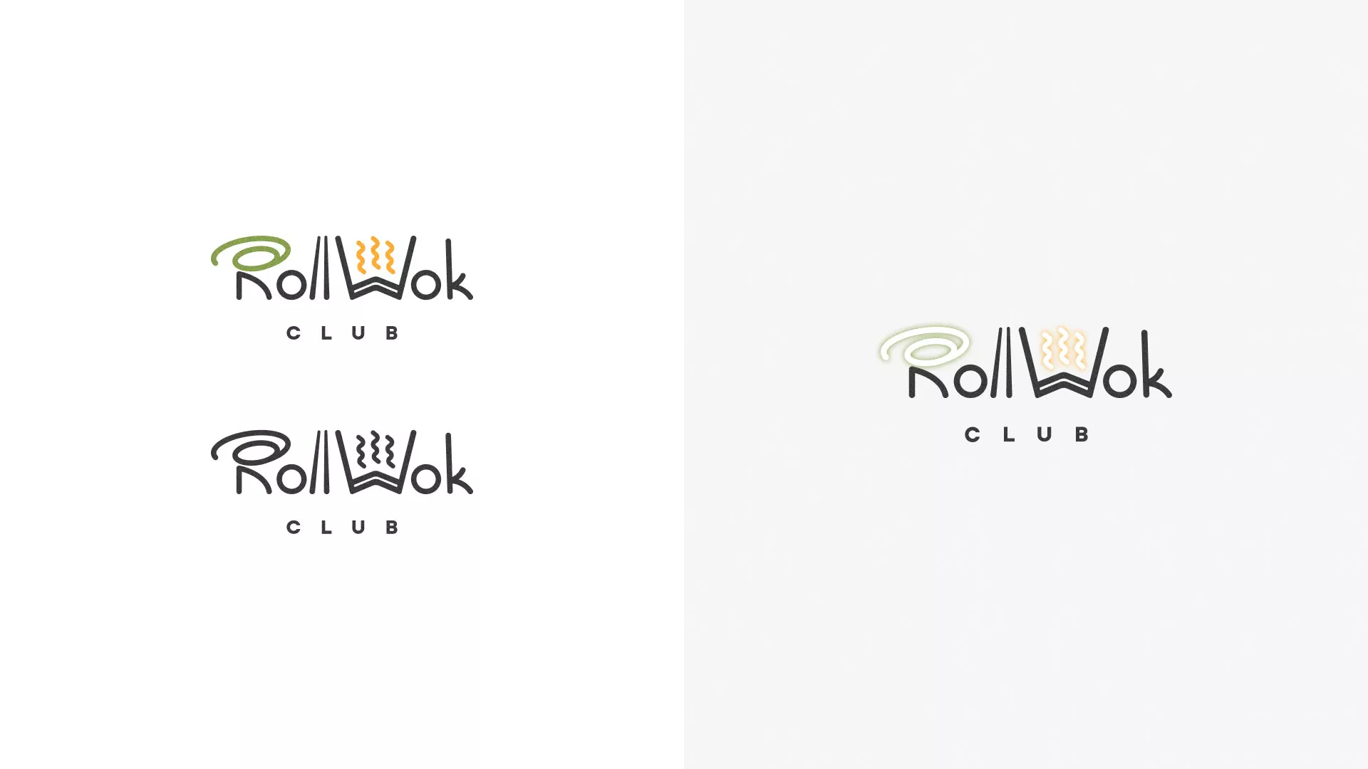 Разработка логотипа и фирменного стиля суши-бара «Roll Wok Club» в Яхроме